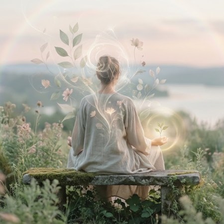 Female in meditation